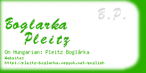 boglarka pleitz business card